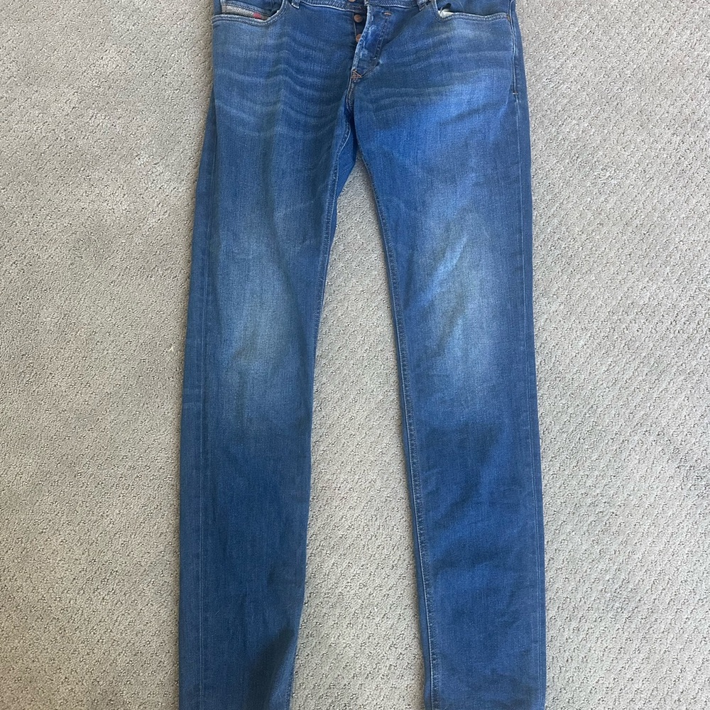 Diesel Blue Slim Jeans with Natural Fading